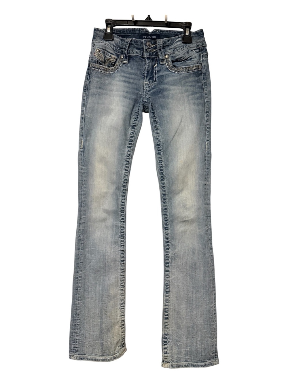 Vigoss Women's Light Wash Flare Jeans - Faded Blue